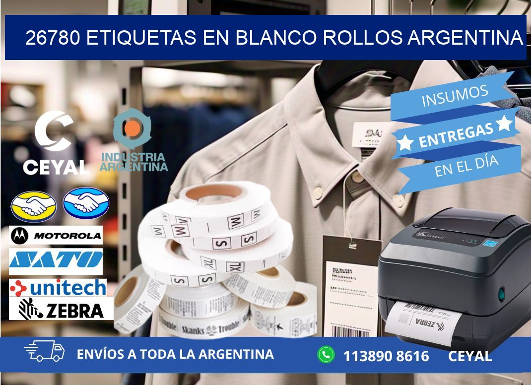 26780 ETIQUETAS EN BLANCO ROLLOS ARGENTINA