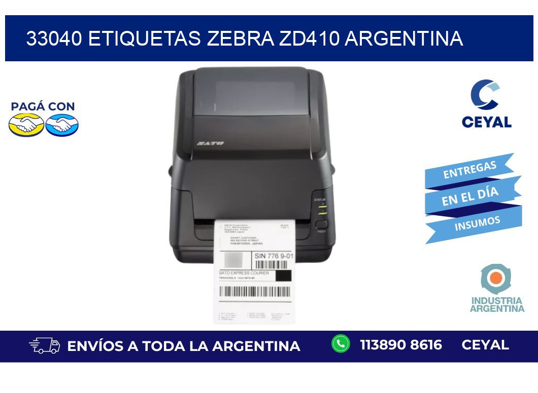 33040 etiquetas zebra zd410 argentina