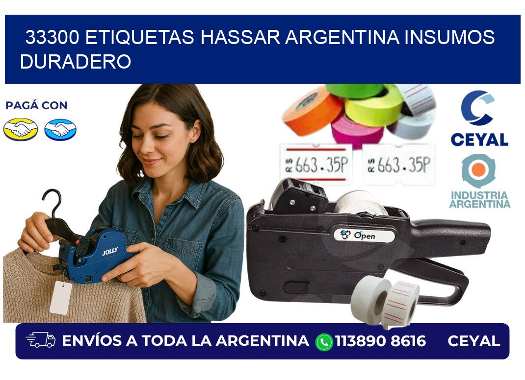 33300 etiquetas hassar argentina INSUMOS DURADERO