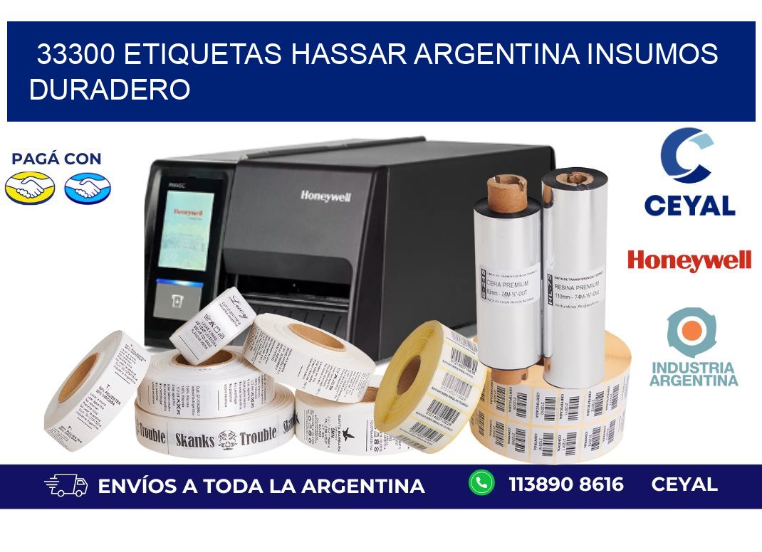33300 etiquetas hassar argentina INSUMOS DURADERO