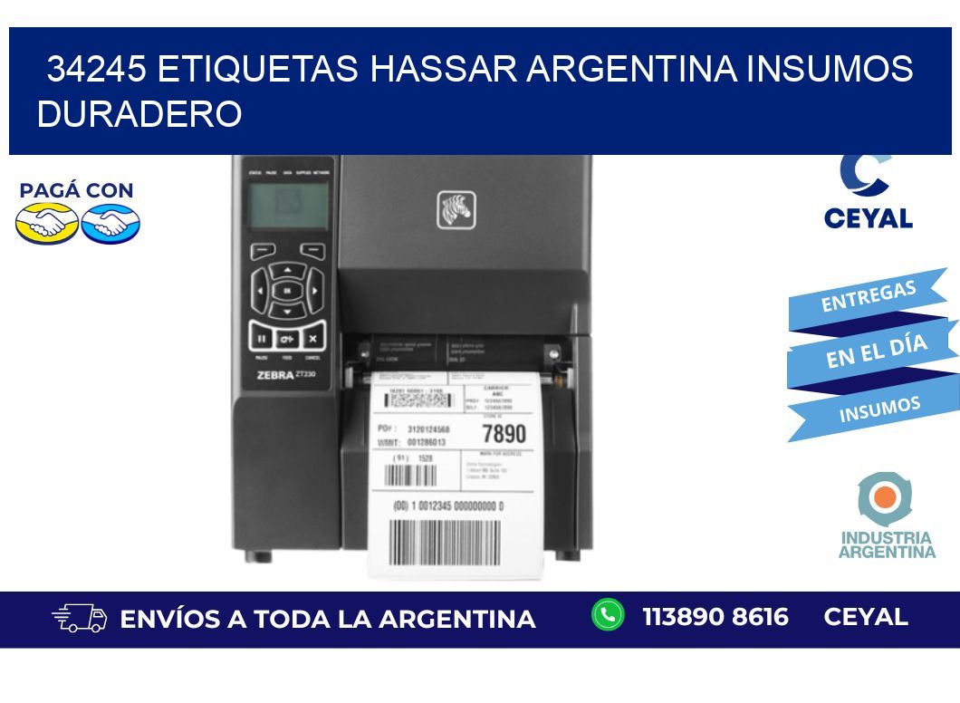 34245 etiquetas hassar argentina INSUMOS DURADERO