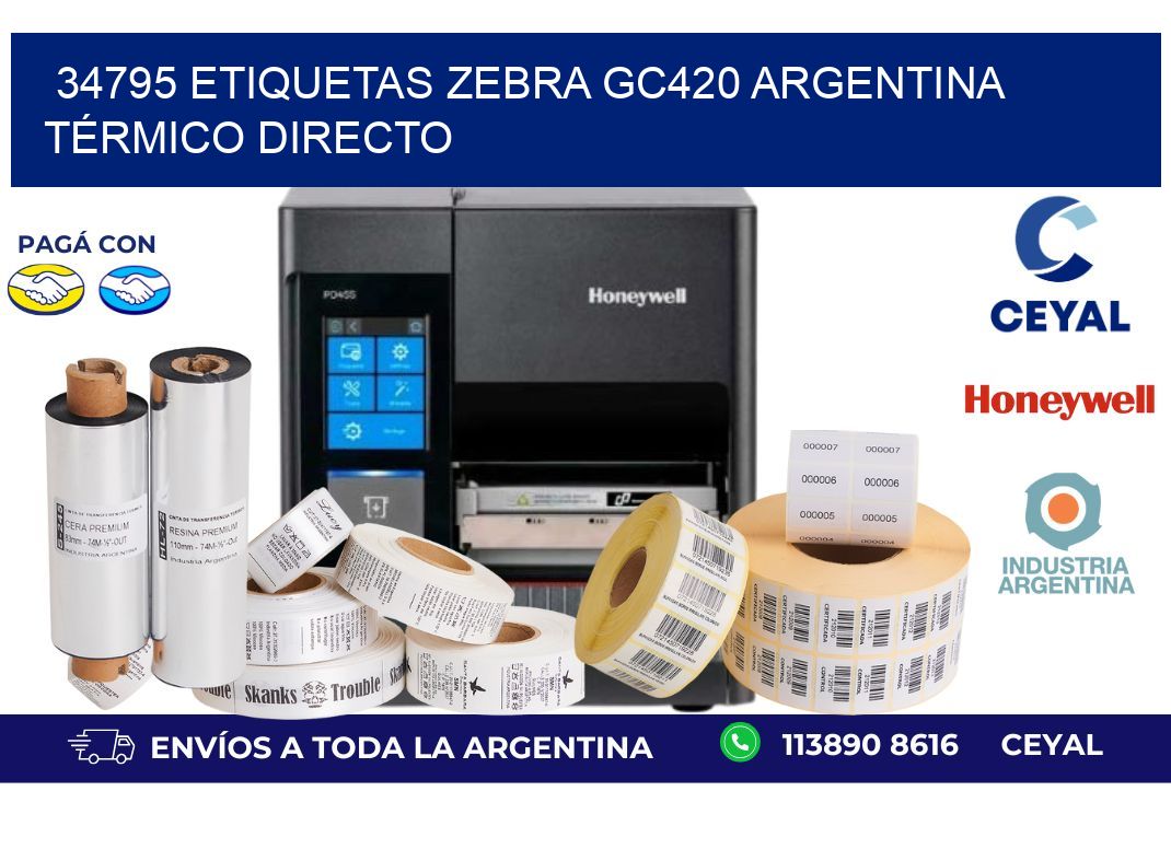 34795 etiquetas zebra gc420 argentina TÉRMICO DIRECTO