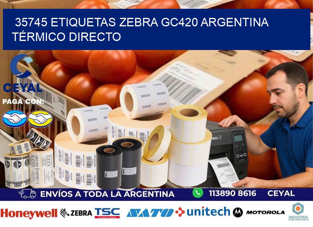 35745 etiquetas zebra gc420 argentina TÉRMICO DIRECTO