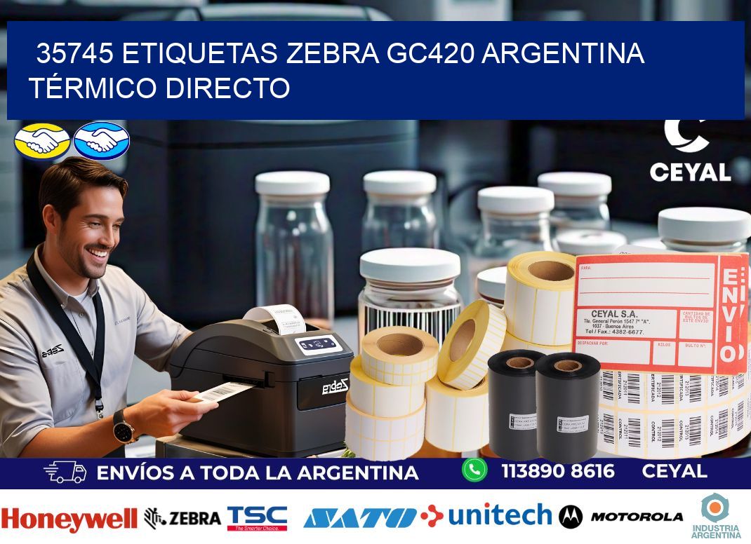 35745 etiquetas zebra gc420 argentina TÉRMICO DIRECTO