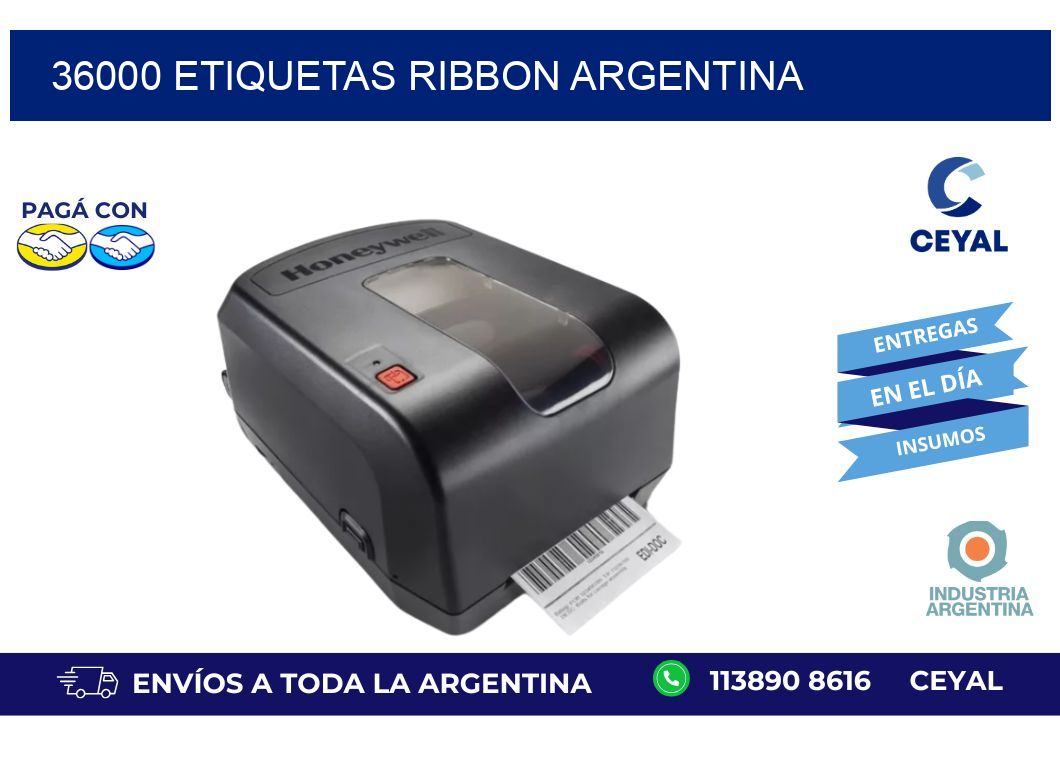 36000 etiquetas ribbon argentina