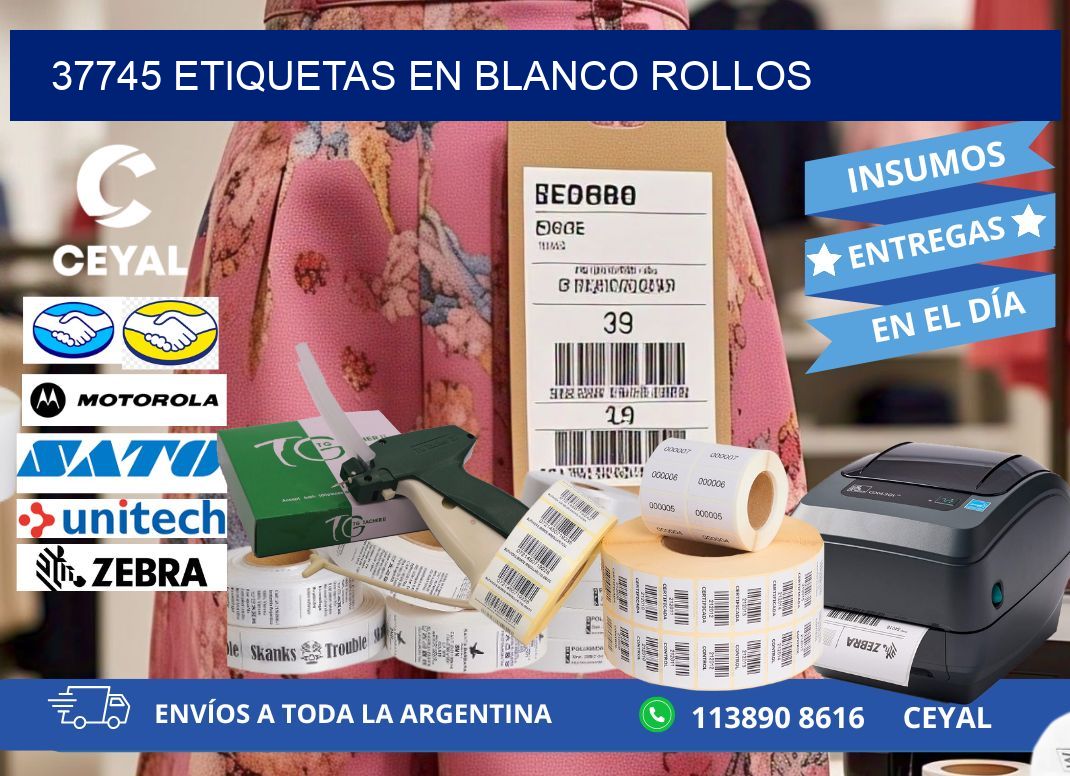 37745 ETIQUETAS EN BLANCO ROLLOS