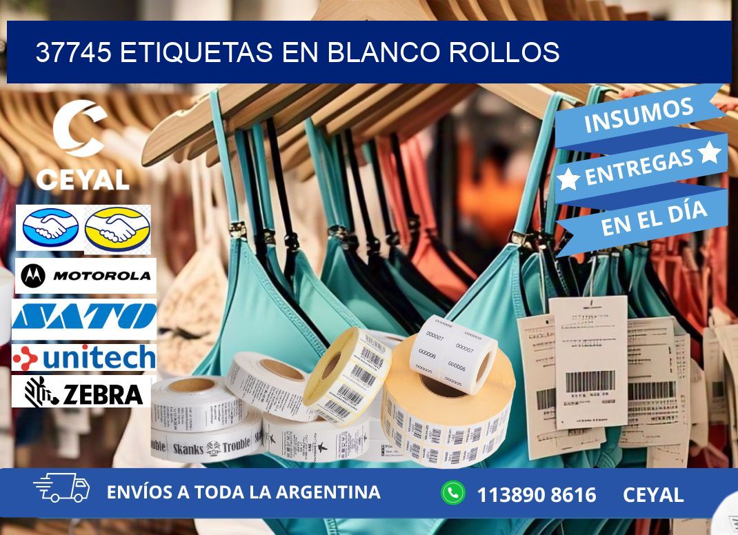 37745 ETIQUETAS EN BLANCO ROLLOS