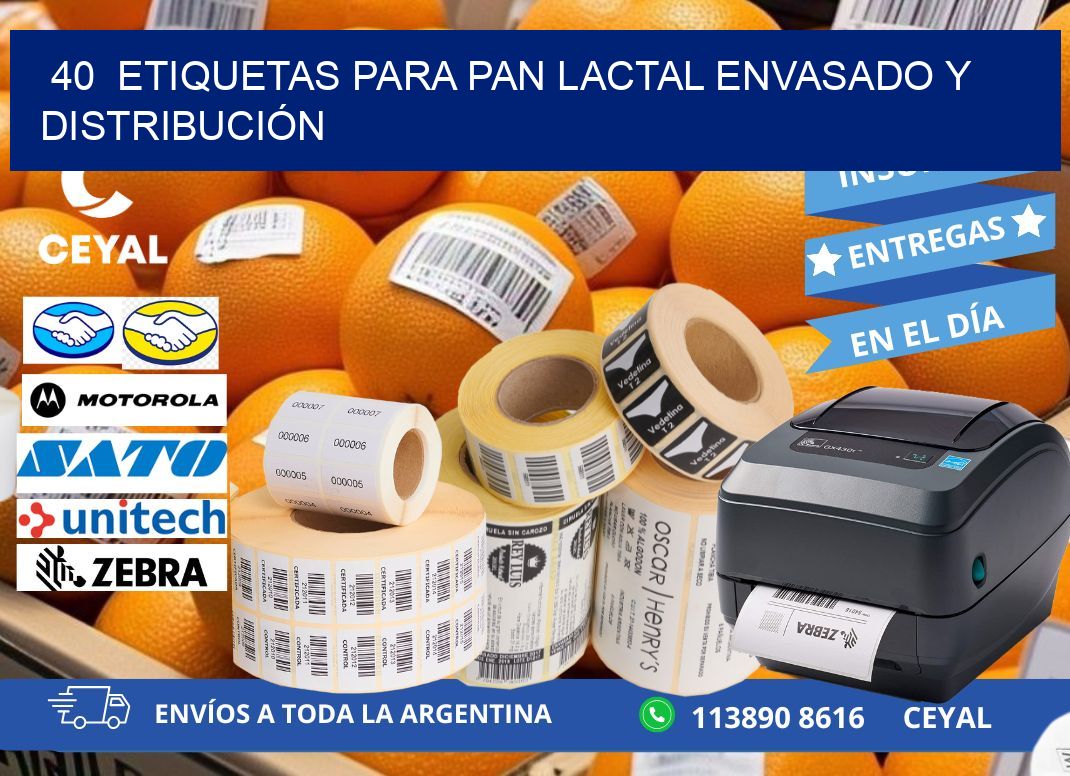 40  ETIQUETAS PARA PAN LACTAL ENVASADO Y DISTRIBUCIÓN