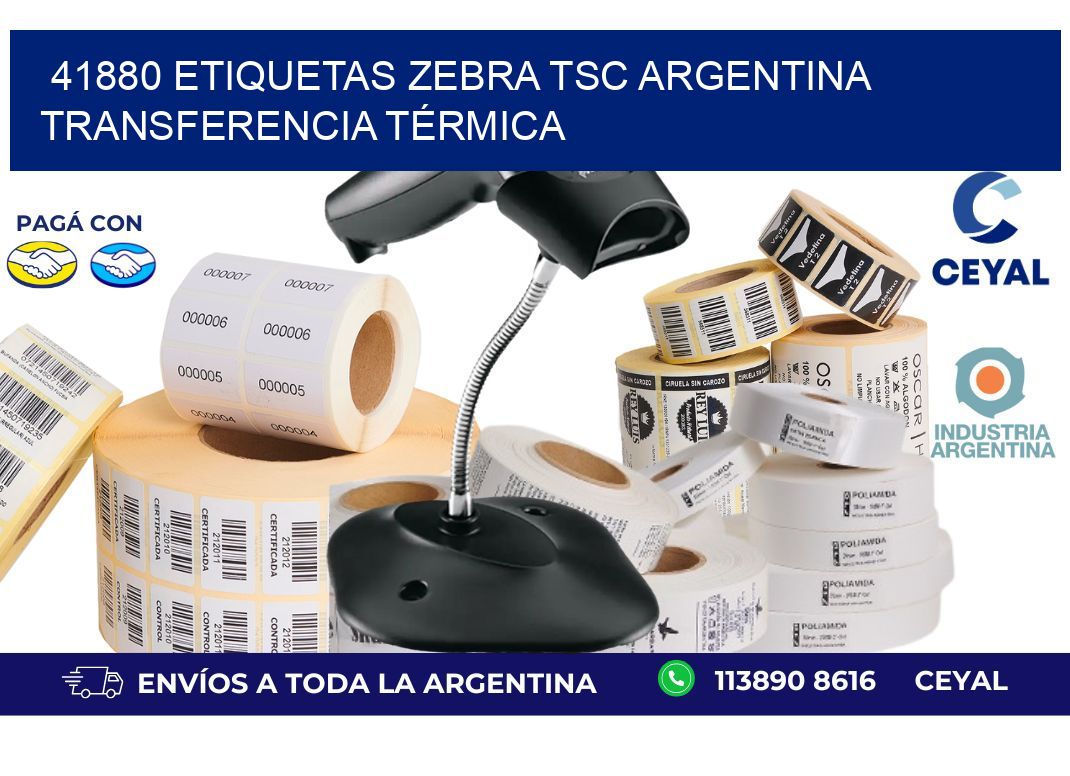 41880 etiquetas zebra tsc argentina TRANSFERENCIA TÉRMICA