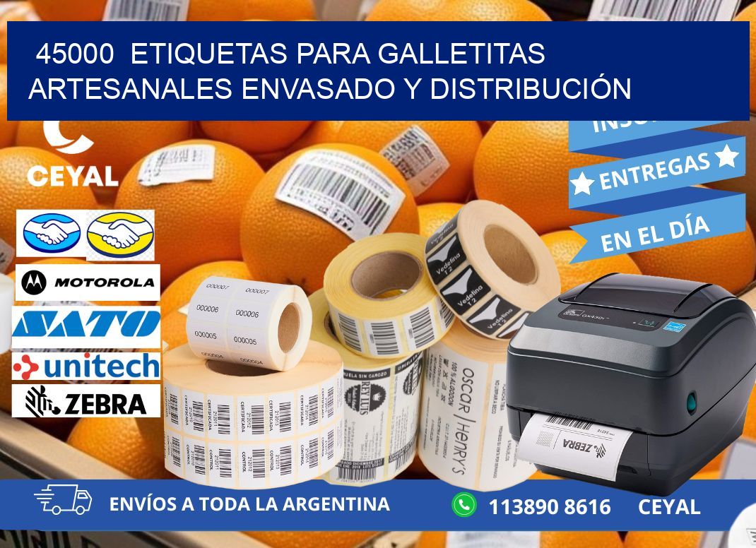 45000  ETIQUETAS PARA GALLETITAS ARTESANALES ENVASADO Y DISTRIBUCIÓN