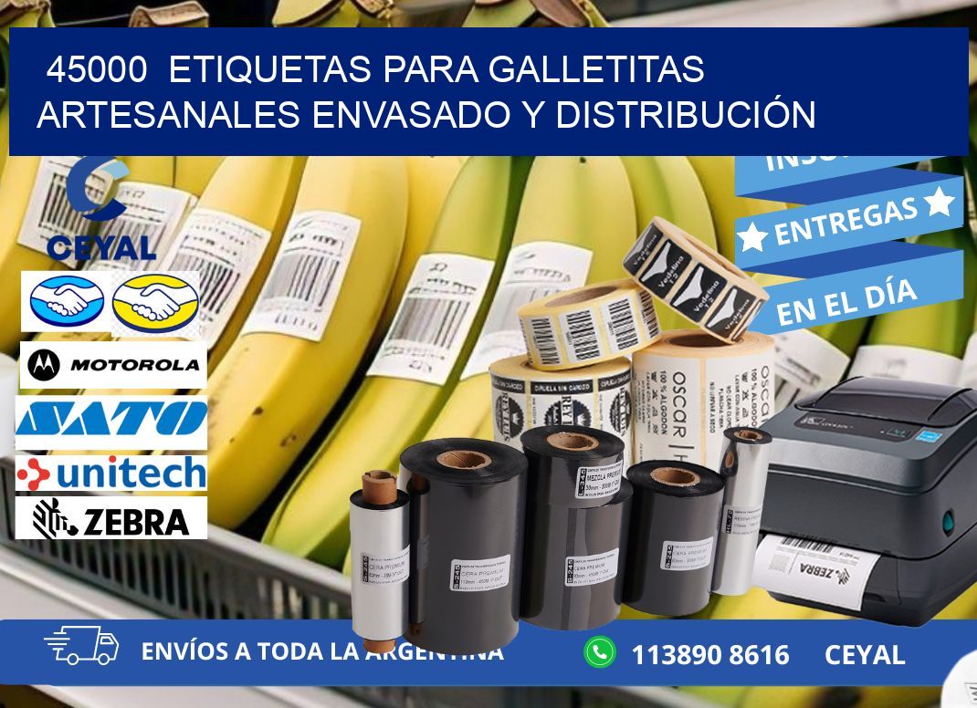 45000  ETIQUETAS PARA GALLETITAS ARTESANALES ENVASADO Y DISTRIBUCIÓN