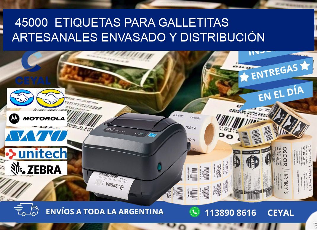 45000  ETIQUETAS PARA GALLETITAS ARTESANALES ENVASADO Y DISTRIBUCIÓN