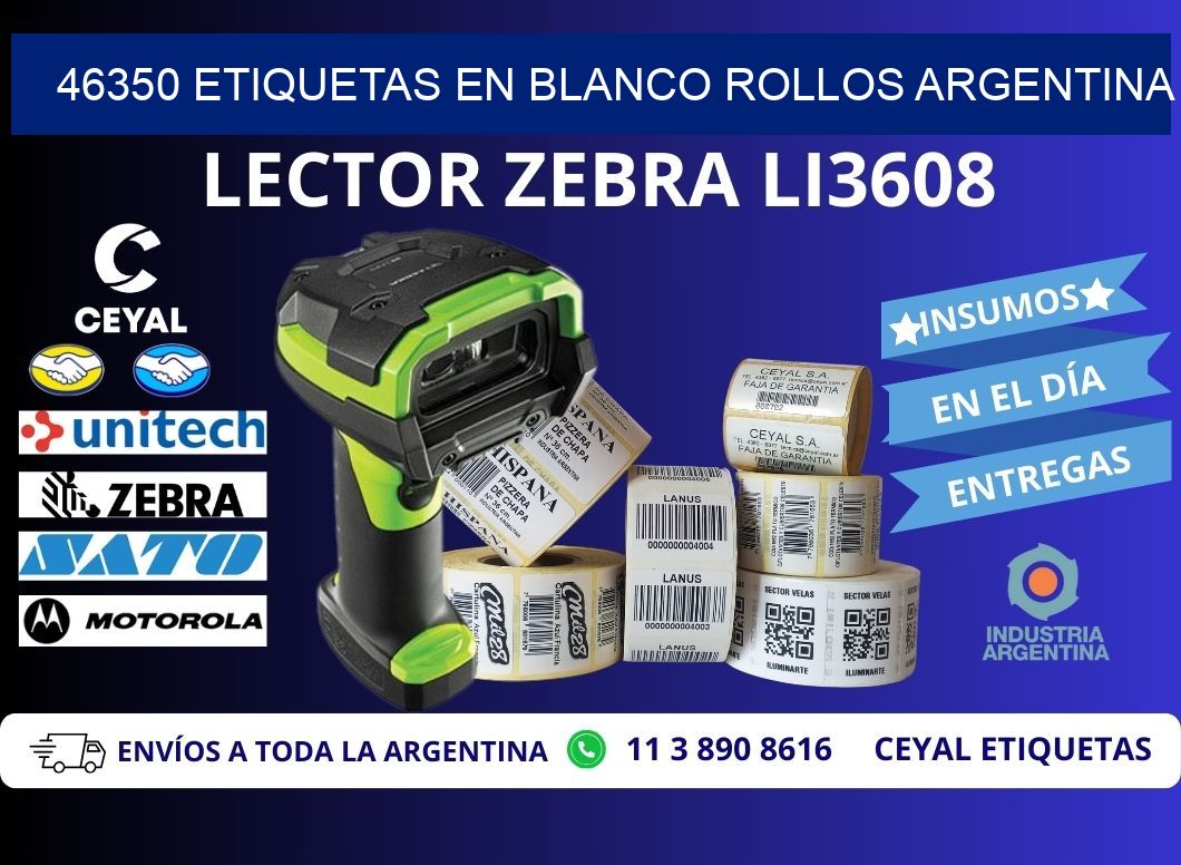 46350 ETIQUETAS EN BLANCO ROLLOS ARGENTINA