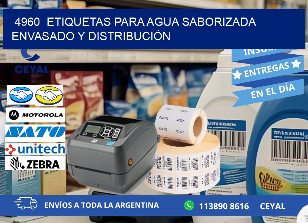 4960  ETIQUETAS PARA AGUA SABORIZADA ENVASADO Y DISTRIBUCIÓN