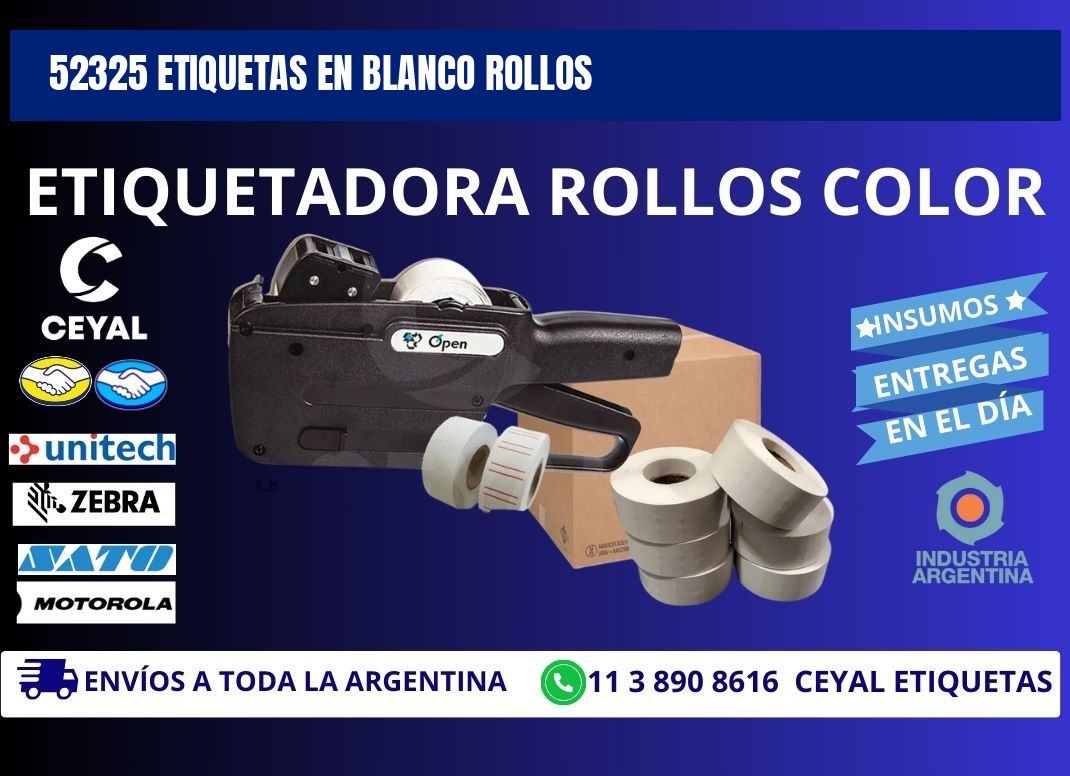 52325 ETIQUETAS EN BLANCO ROLLOS