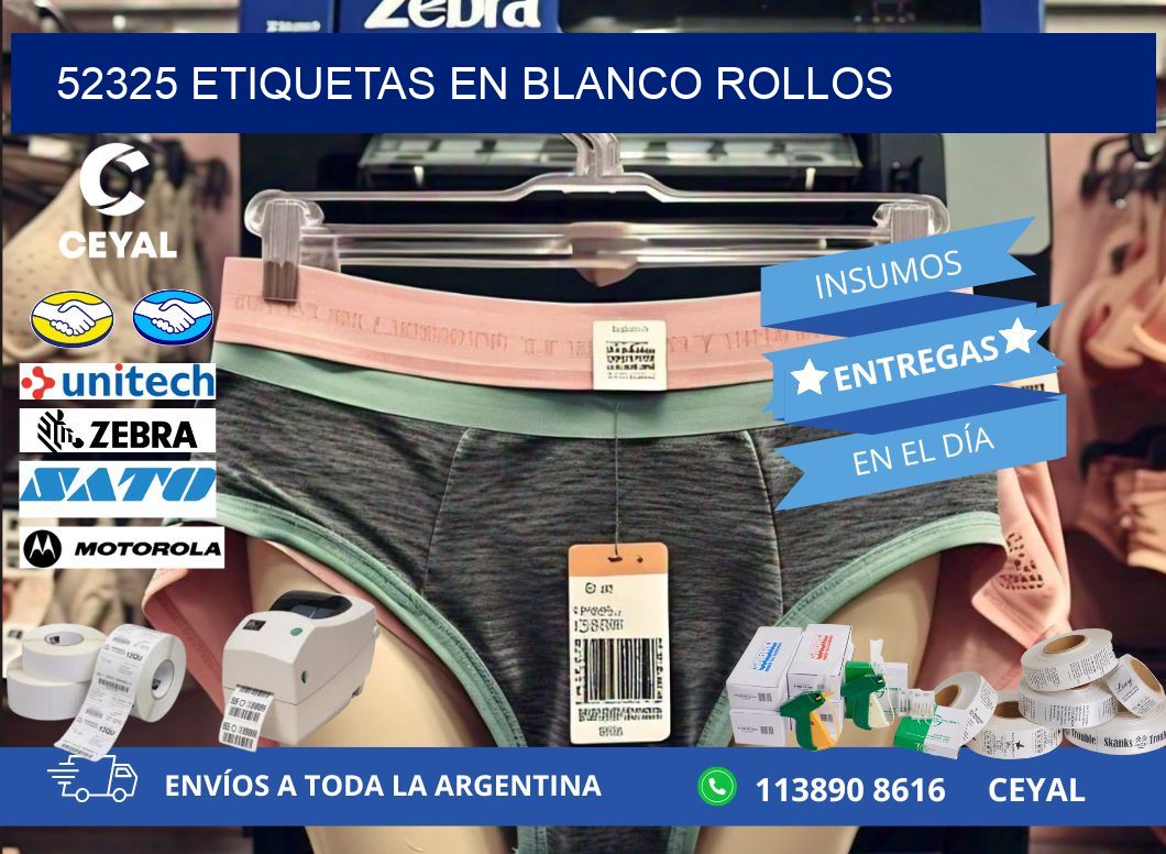 52325 ETIQUETAS EN BLANCO ROLLOS