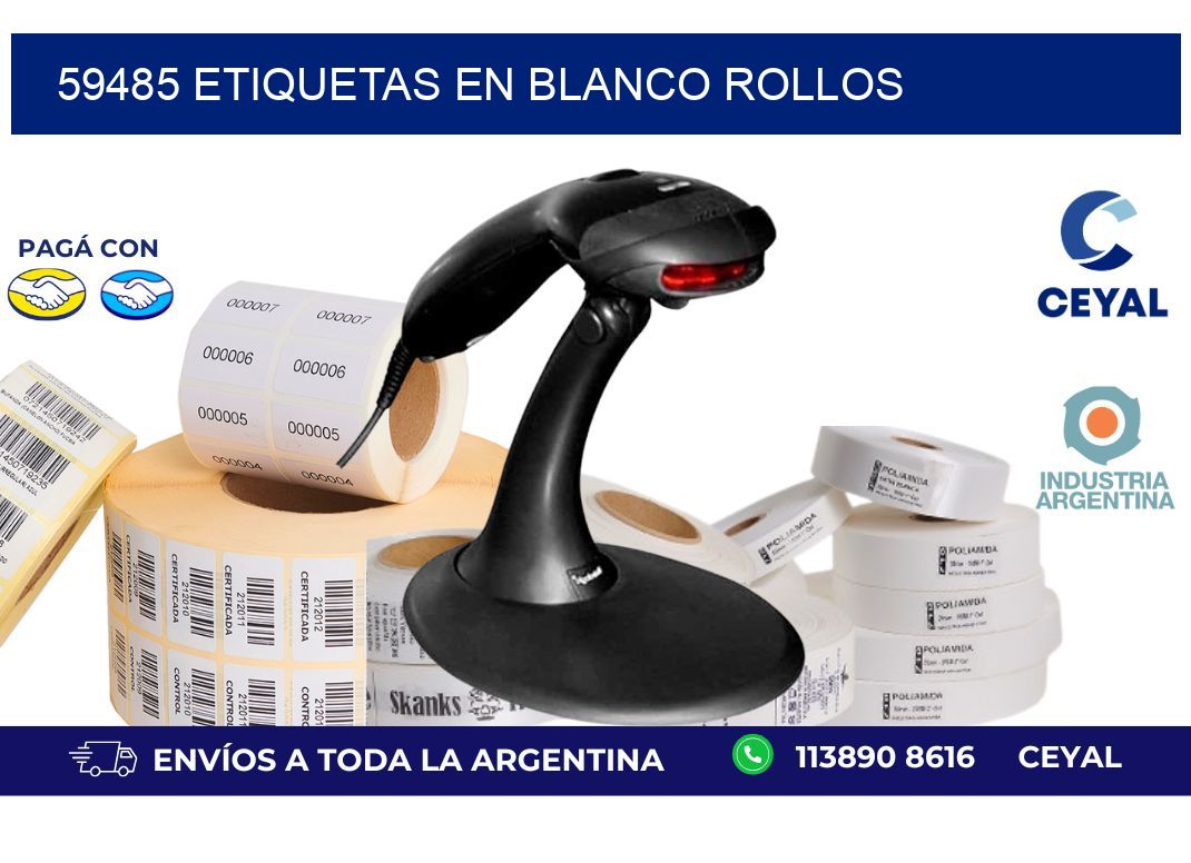 59485 ETIQUETAS EN BLANCO ROLLOS