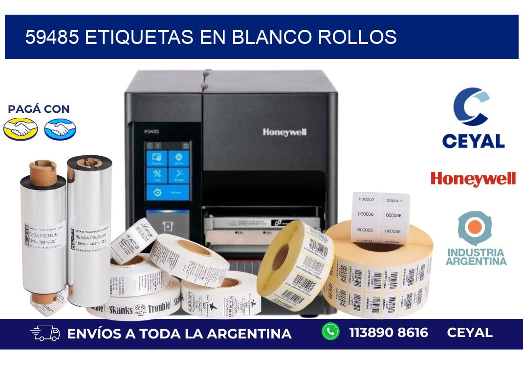 59485 ETIQUETAS EN BLANCO ROLLOS