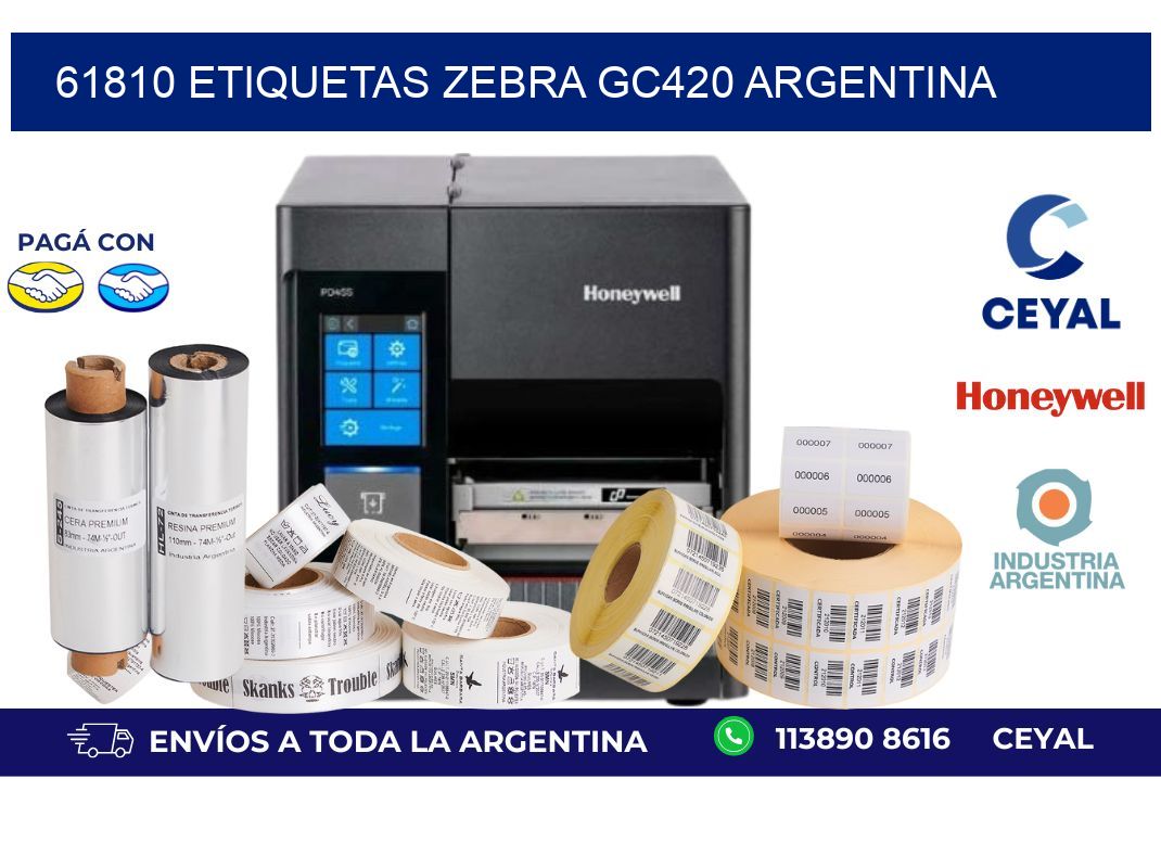 61810 etiquetas zebra gc420 argentina