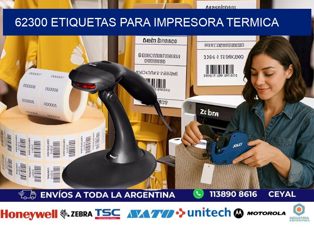 62300 ETIQUETAS PARA IMPRESORA TERMICA