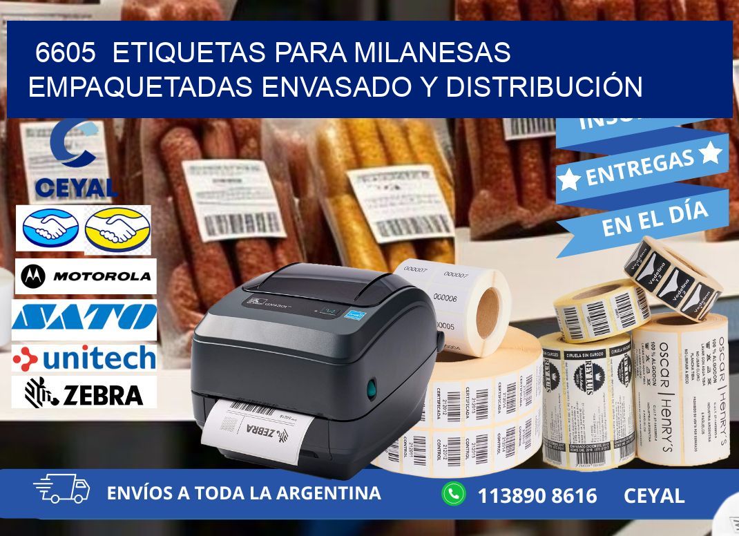 6605  ETIQUETAS PARA MILANESAS EMPAQUETADAS ENVASADO Y DISTRIBUCIÓN