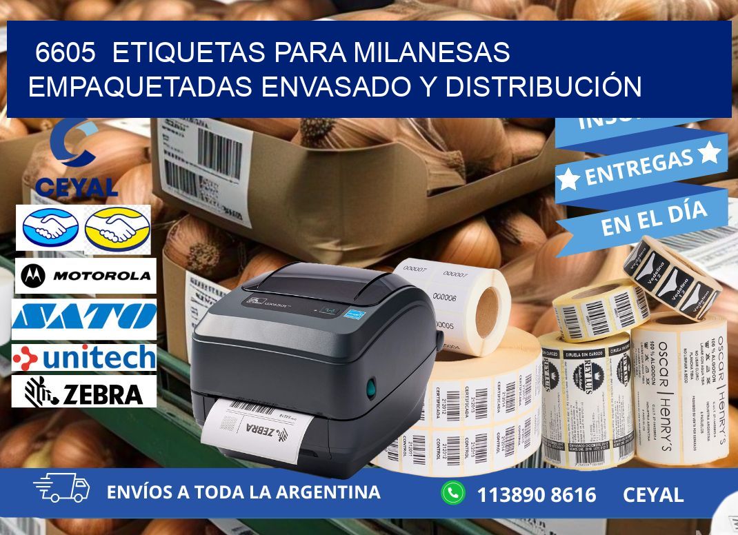 6605  ETIQUETAS PARA MILANESAS EMPAQUETADAS ENVASADO Y DISTRIBUCIÓN