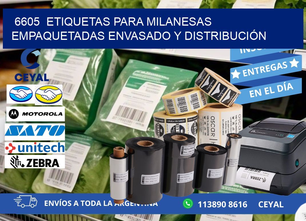 6605  ETIQUETAS PARA MILANESAS EMPAQUETADAS ENVASADO Y DISTRIBUCIÓN