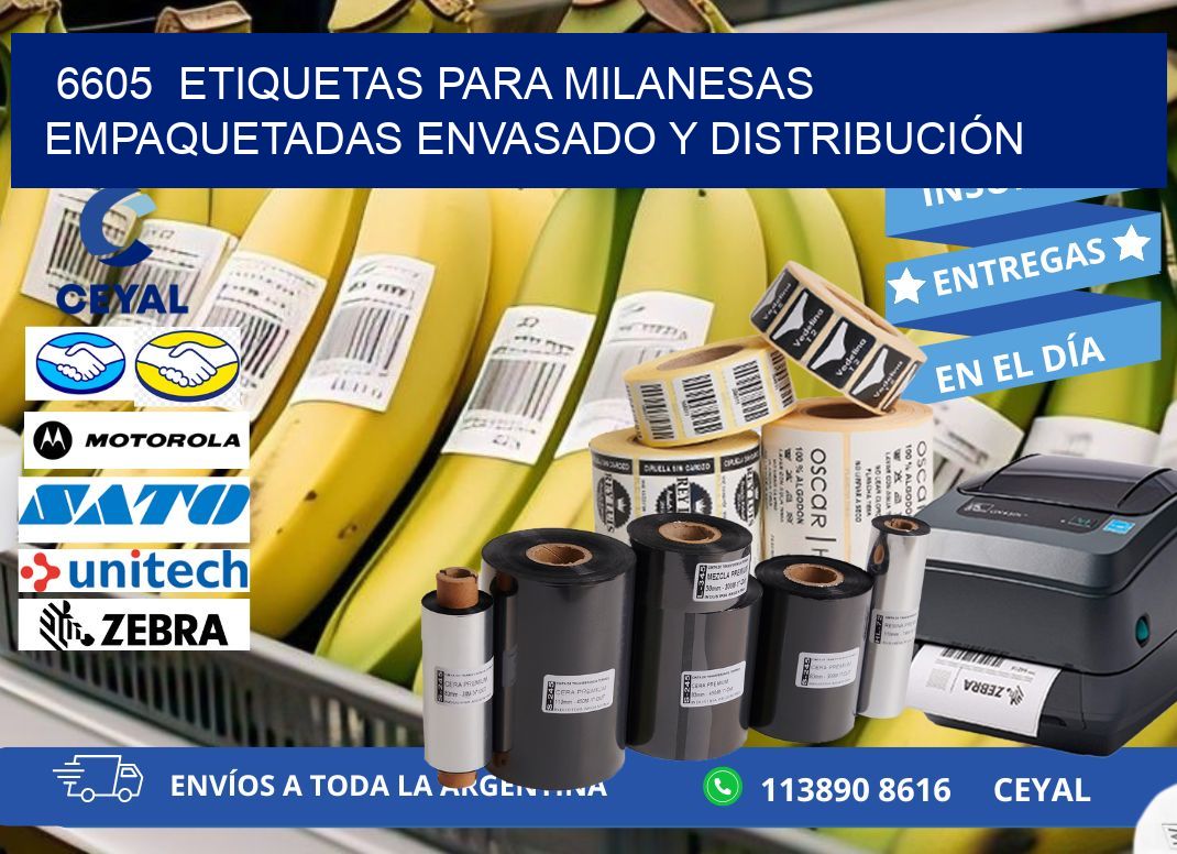 6605  ETIQUETAS PARA MILANESAS EMPAQUETADAS ENVASADO Y DISTRIBUCIÓN