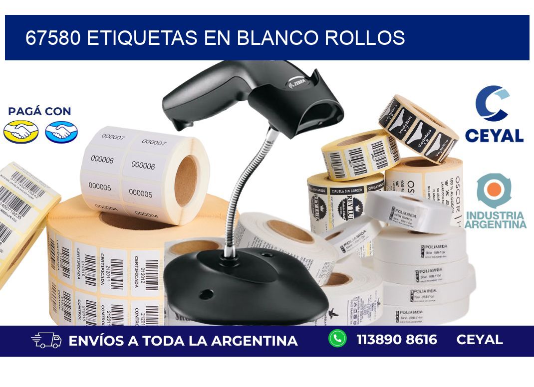 67580 ETIQUETAS EN BLANCO ROLLOS