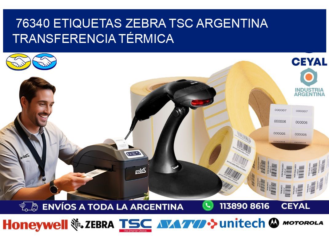 76340 etiquetas zebra tsc argentina TRANSFERENCIA TÉRMICA
