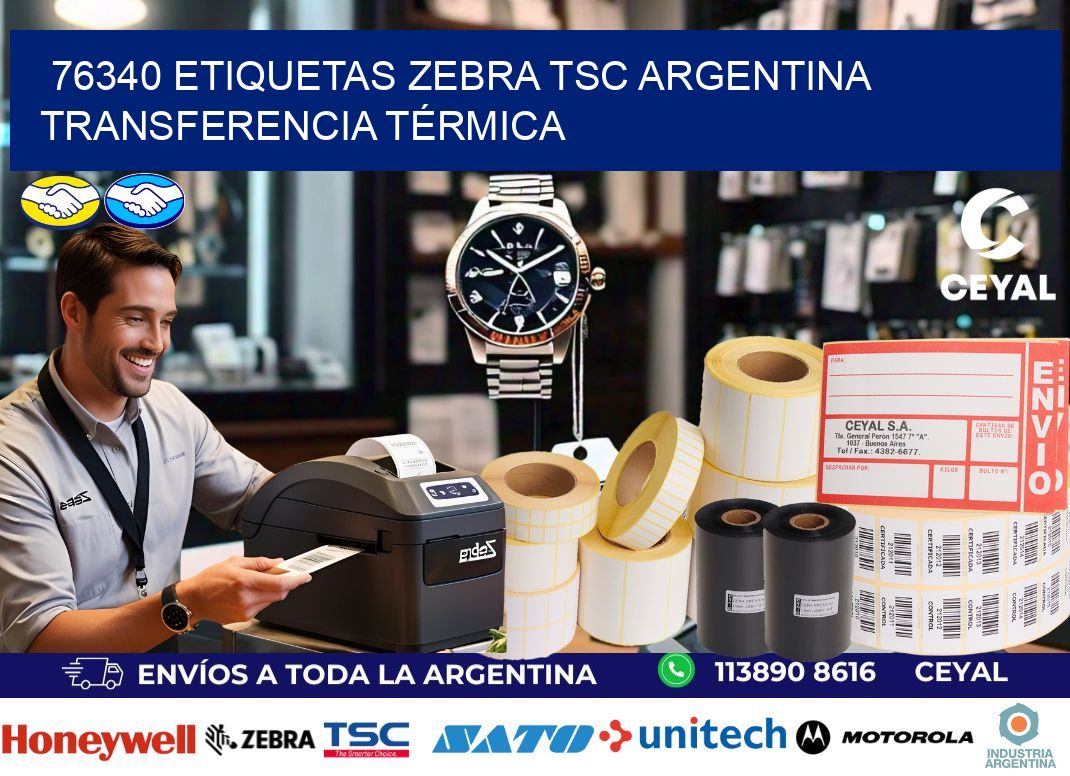76340 etiquetas zebra tsc argentina TRANSFERENCIA TÉRMICA