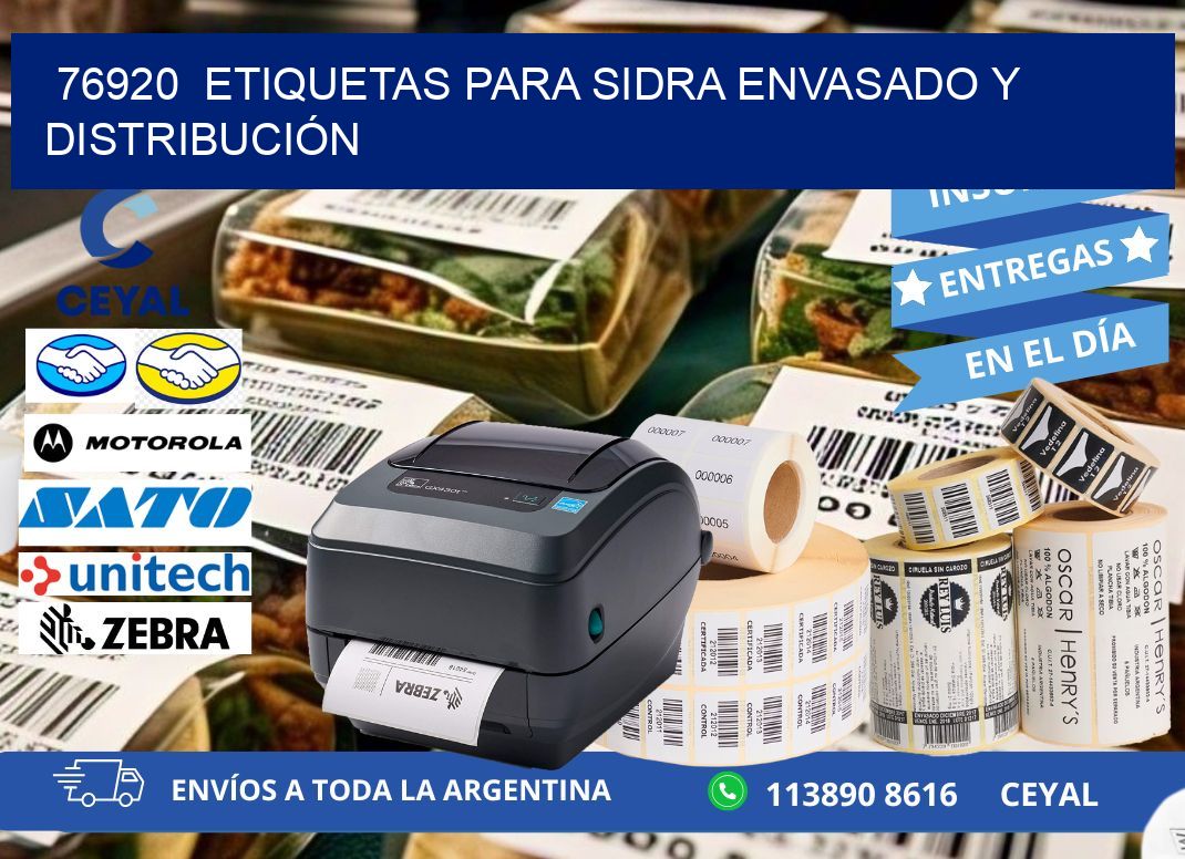 76920  ETIQUETAS PARA SIDRA ENVASADO Y DISTRIBUCIÓN