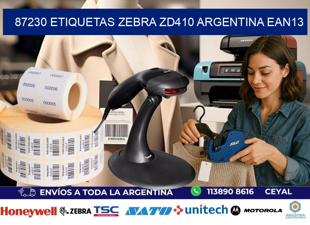 87230 etiquetas zebra zd410 argentina EAN13