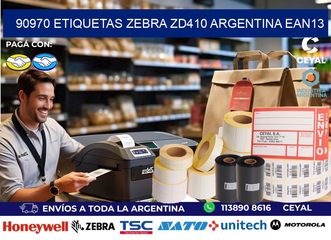 90970 etiquetas zebra zd410 argentina EAN13