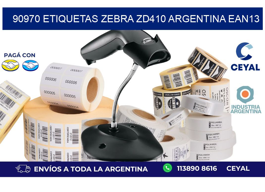 90970 etiquetas zebra zd410 argentina EAN13