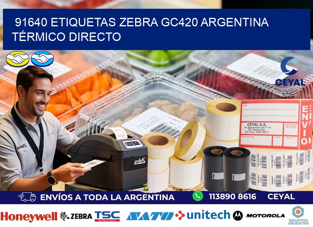 91640 etiquetas zebra gc420 argentina TÉRMICO DIRECTO