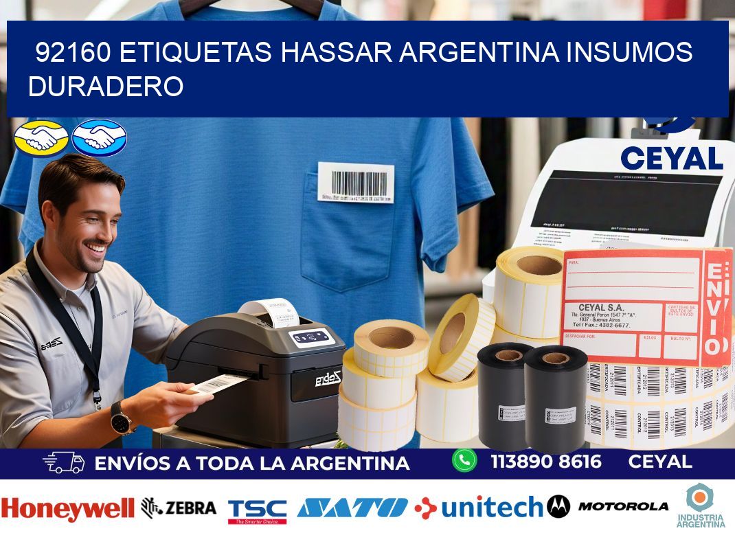 92160 etiquetas hassar argentina INSUMOS DURADERO