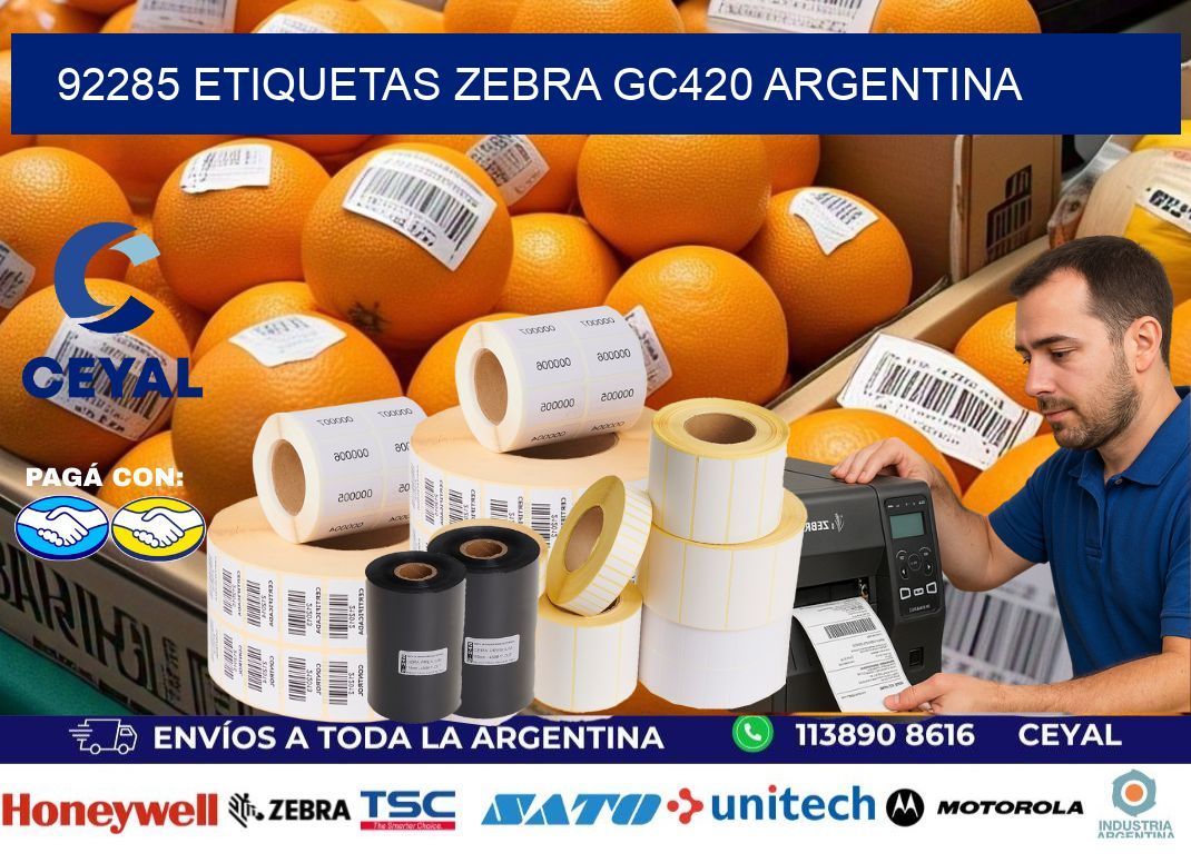 92285 etiquetas zebra gc420 argentina