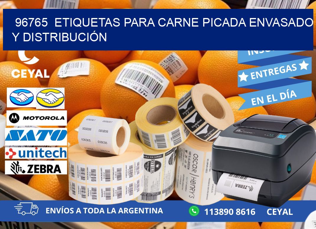96765  ETIQUETAS PARA CARNE PICADA ENVASADO Y DISTRIBUCIÓN