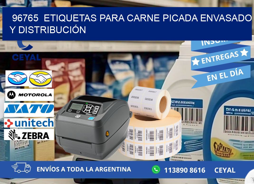 96765  ETIQUETAS PARA CARNE PICADA ENVASADO Y DISTRIBUCIÓN