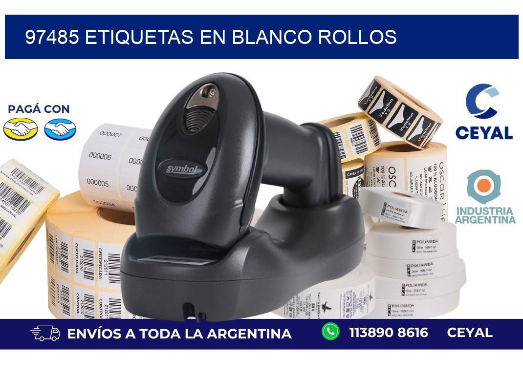 97485 ETIQUETAS EN BLANCO ROLLOS