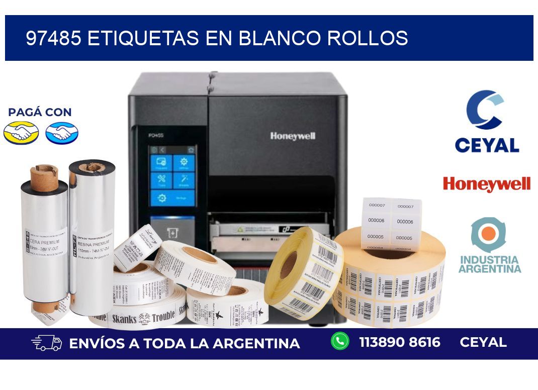 97485 ETIQUETAS EN BLANCO ROLLOS