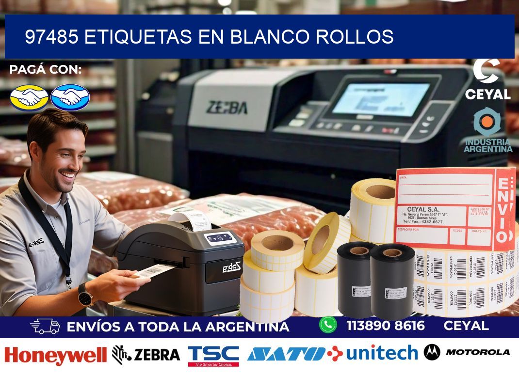 97485 ETIQUETAS EN BLANCO ROLLOS