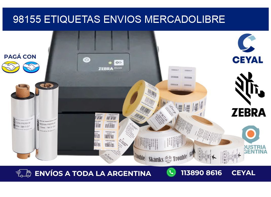 98155 ETIQUETAS ENVIOS MERCADOLIBRE