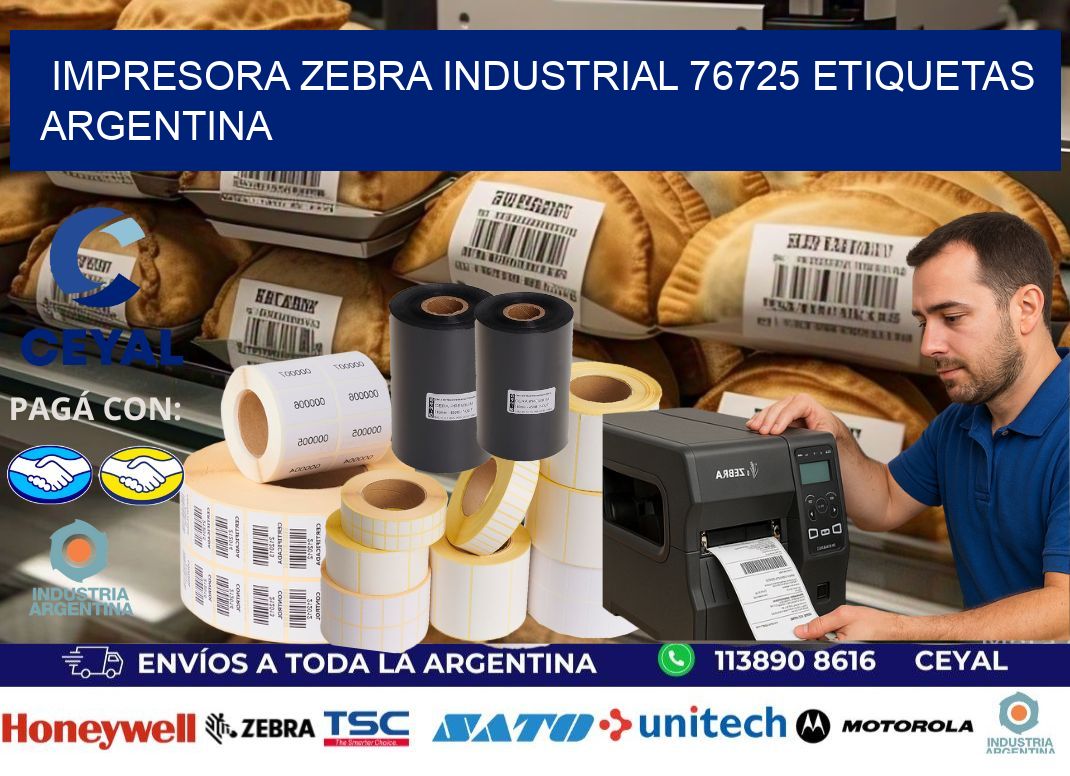 Impresora zebra industrial 76725 etiquetas argentina