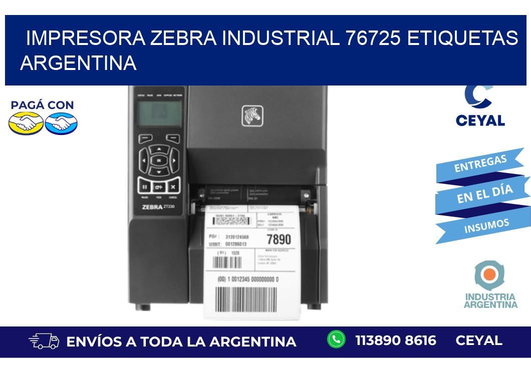 Impresora zebra industrial 76725 etiquetas argentina