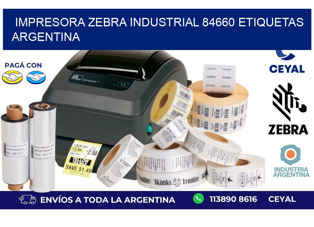 Impresora zebra industrial 84660 etiquetas argentina