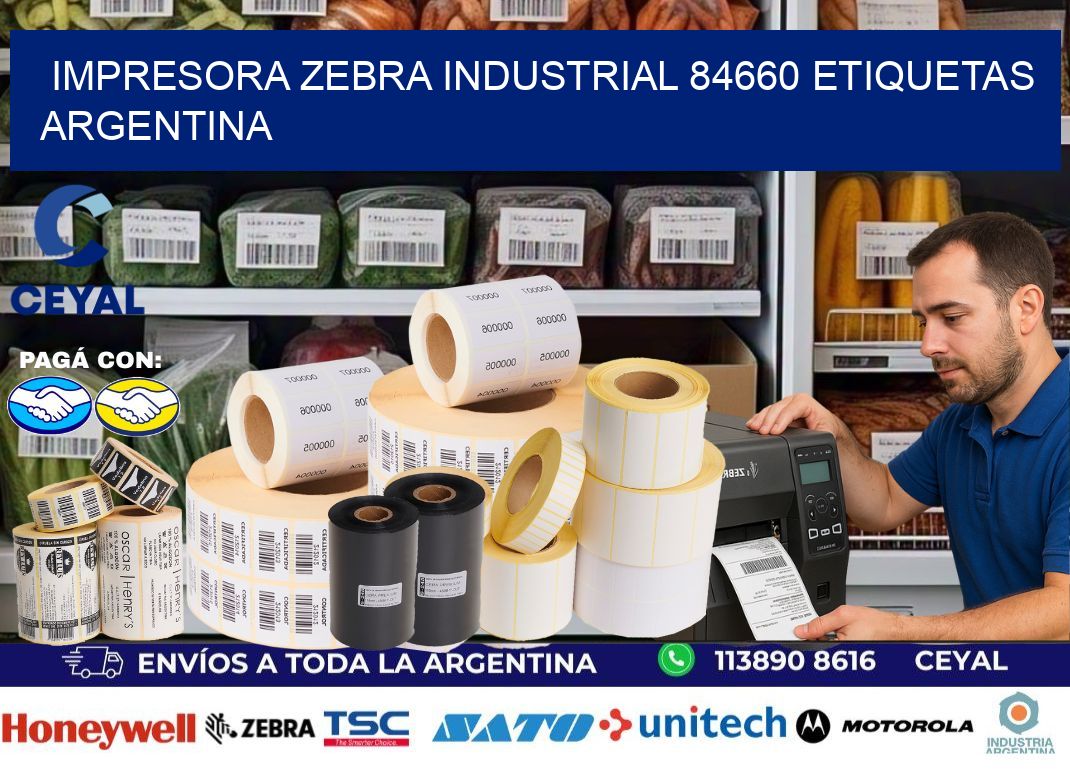 Impresora zebra industrial 84660 etiquetas argentina