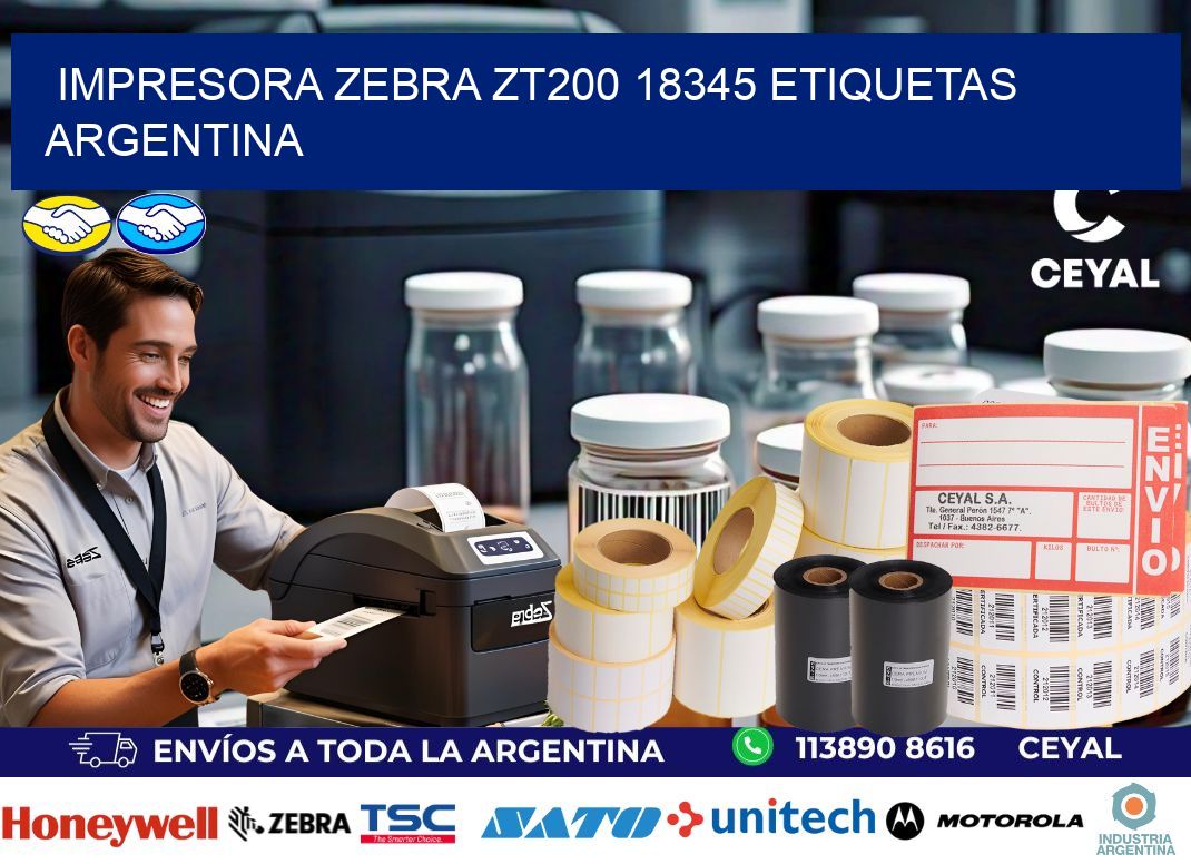 Impresora zebra zt200 18345 etiquetas argentina