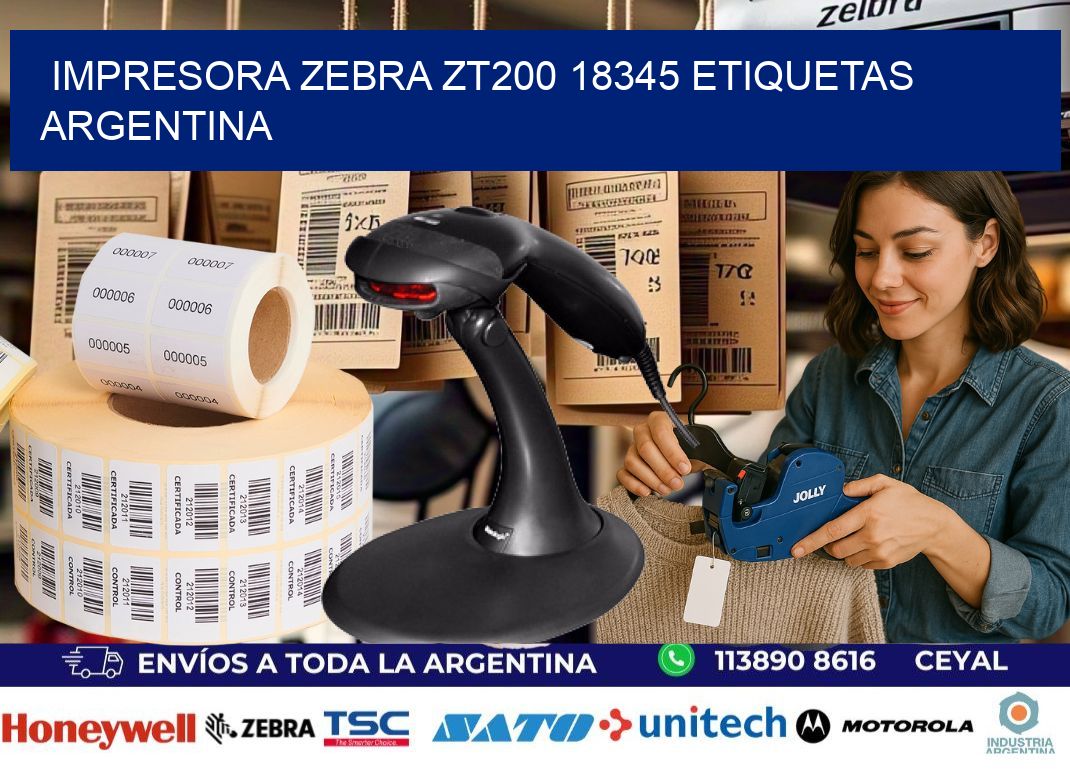 Impresora zebra zt200 18345 etiquetas argentina